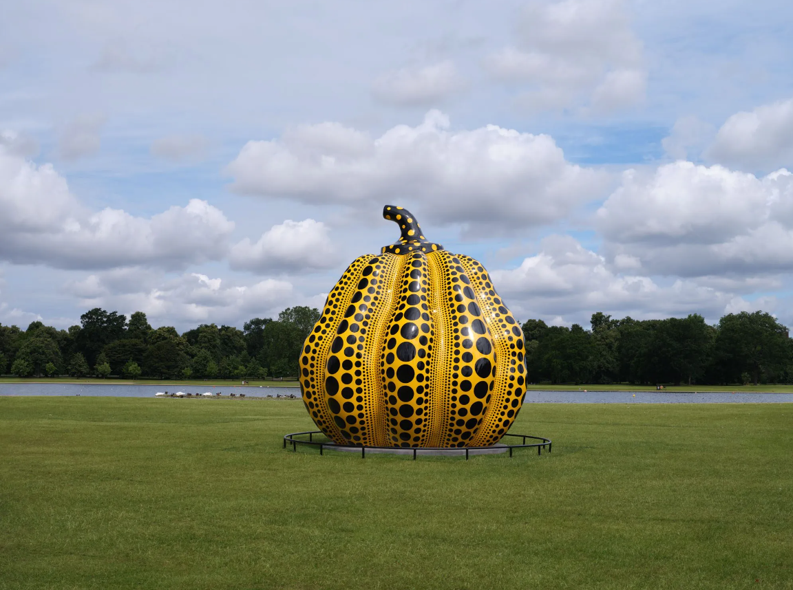 Yayoi Kusama's 'Pumpkin,' 2024 © YAYOI KUSAMA COURTESY OTA FINE ARTS, VICTORIA MIRO, AND DAVID ZWIRNER. PHOTO: GEORGE DARRELL.